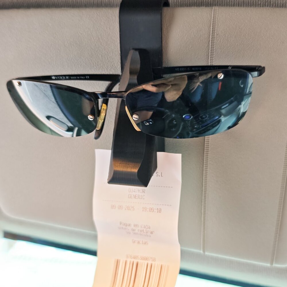Car Sun Visor Glasses Holder Clip Sun glass & Ticket Organizer Any Vehicle